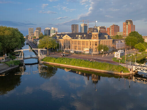 Dronefoto Muntgebouw Utrecht i.o.v. Jurriëns B.V. en Koninklijke van Wijhe Verffabrieken / Wijzonol